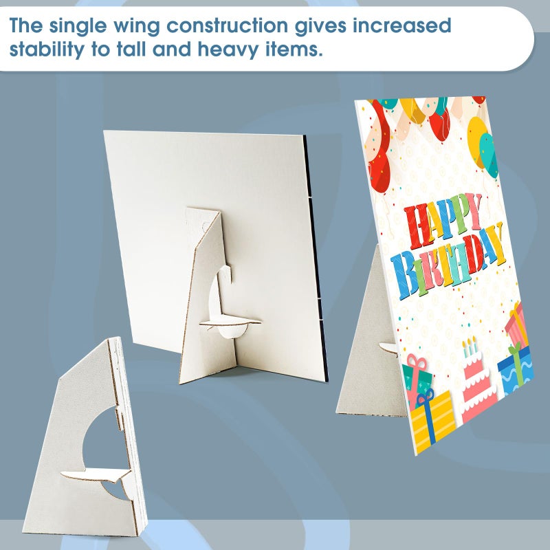 لينيكو Lineco، 50 عبوة من الورق المقوى مقاس 3 بوصة، حامل جناح فردي ذاتي اللصق، لافتات عرض، بطاقات، صور فوتوغرافية، كتيبات، ملصقات، مشاريع حرفية، أبيض - Image 3